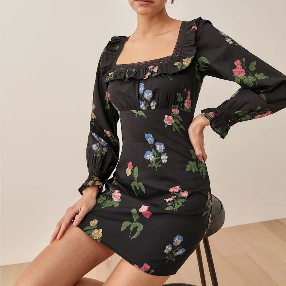 Reformation Burke Dress Night Bloom - Size 6